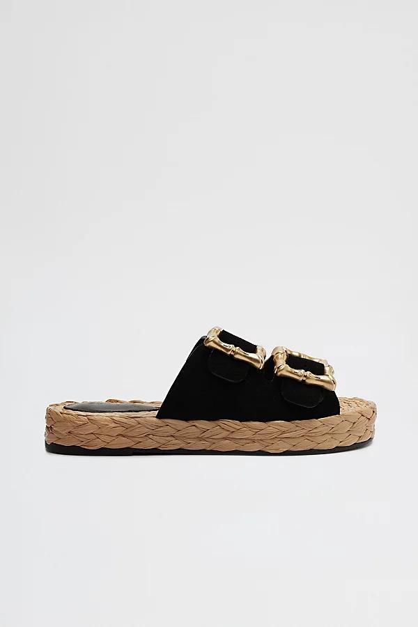 Enola Suede Dual-Buckle Espadrille Sandals Product Image