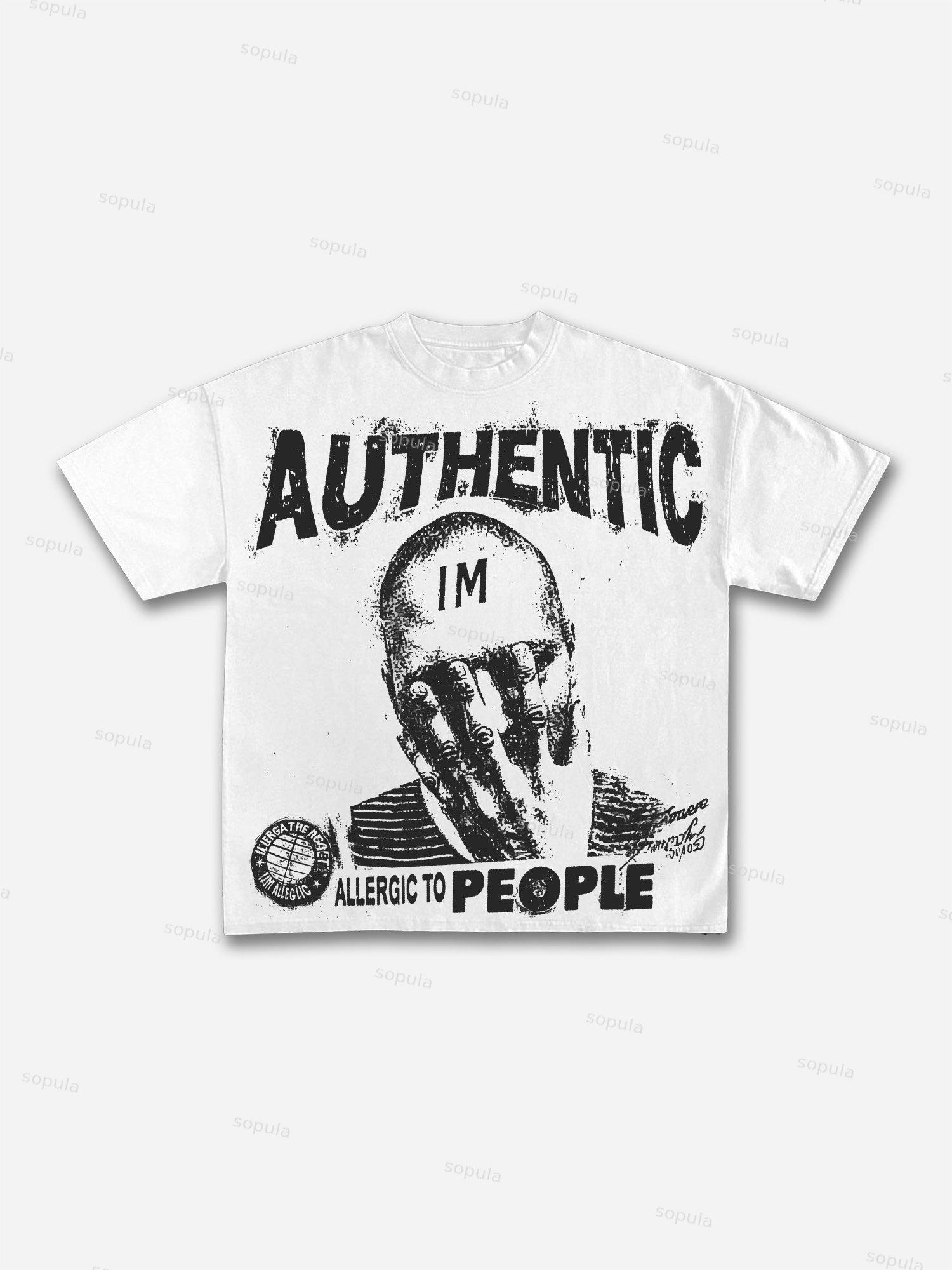 Men's Rich Street Portrait Rap Graphic Cotton T-shirt Product Image