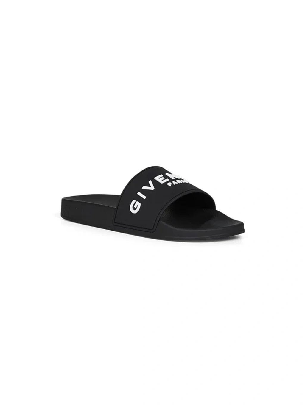 Black Logo-Print Pool Slides Product Image