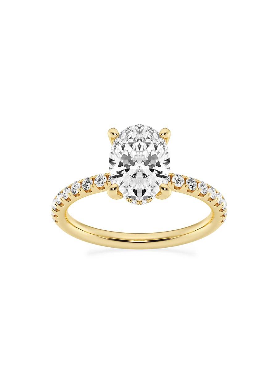 Womens 14K Yellow Gold & Oval Lab-Grown Diamond Hidden Halo Ring/0.80-3.41 TCW Product Image