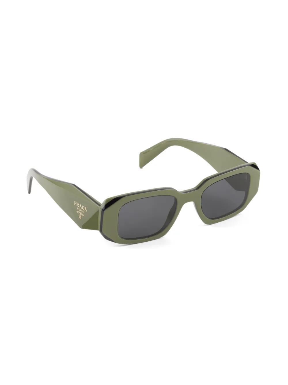 PRADA Symbole Rectangle-frame Sunglasses In Green Product Image