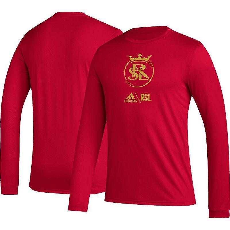 Men's adidas Red Real Salt Lake Icon Long Sleeve T-Shirt, Size: Small, Slt Red Product Image