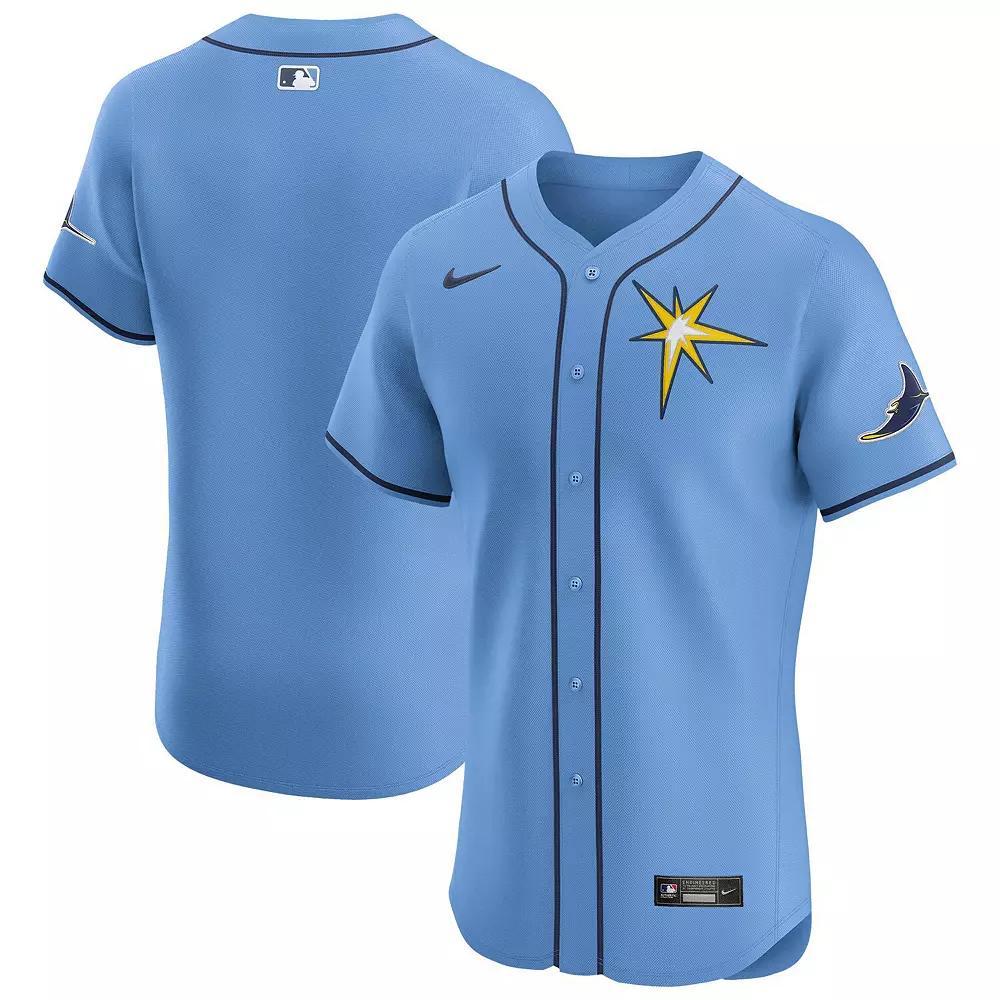 Men's Nike Light Blue Tampa Bay Rays Alternate Vapor Premier Elite Patch Jersey,  Product Image