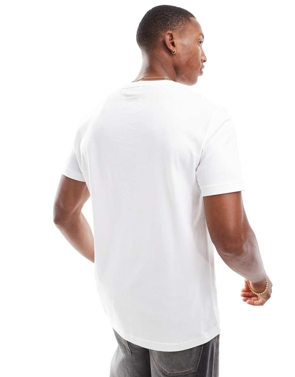 Calvin Klein double logo T-shirt in white Product Image