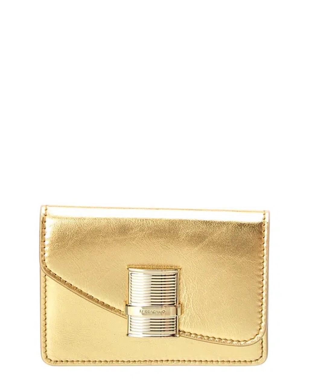 FERRAGAMO Salvatore  Fiamma Credit Card Holder In Gold Product Image