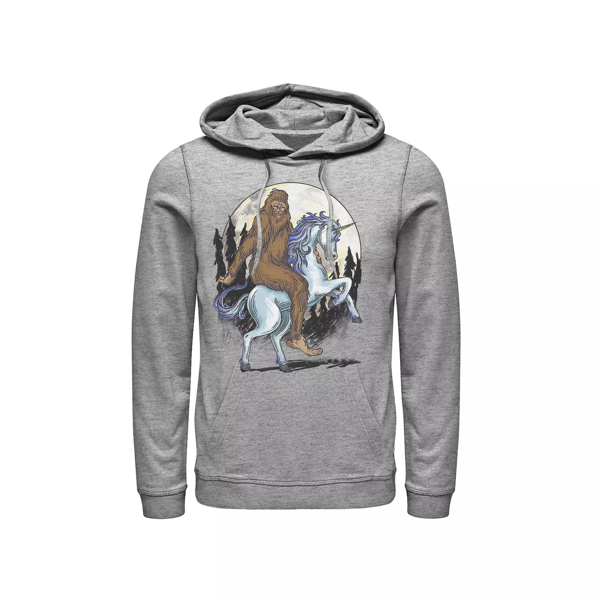 Men's Big Foot Unicorn Ride Sketch Hoodie,  Product Image