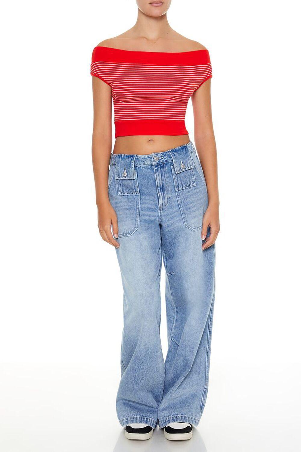 Striped Off-the-Shoulder Top | Forever 21 Product Image