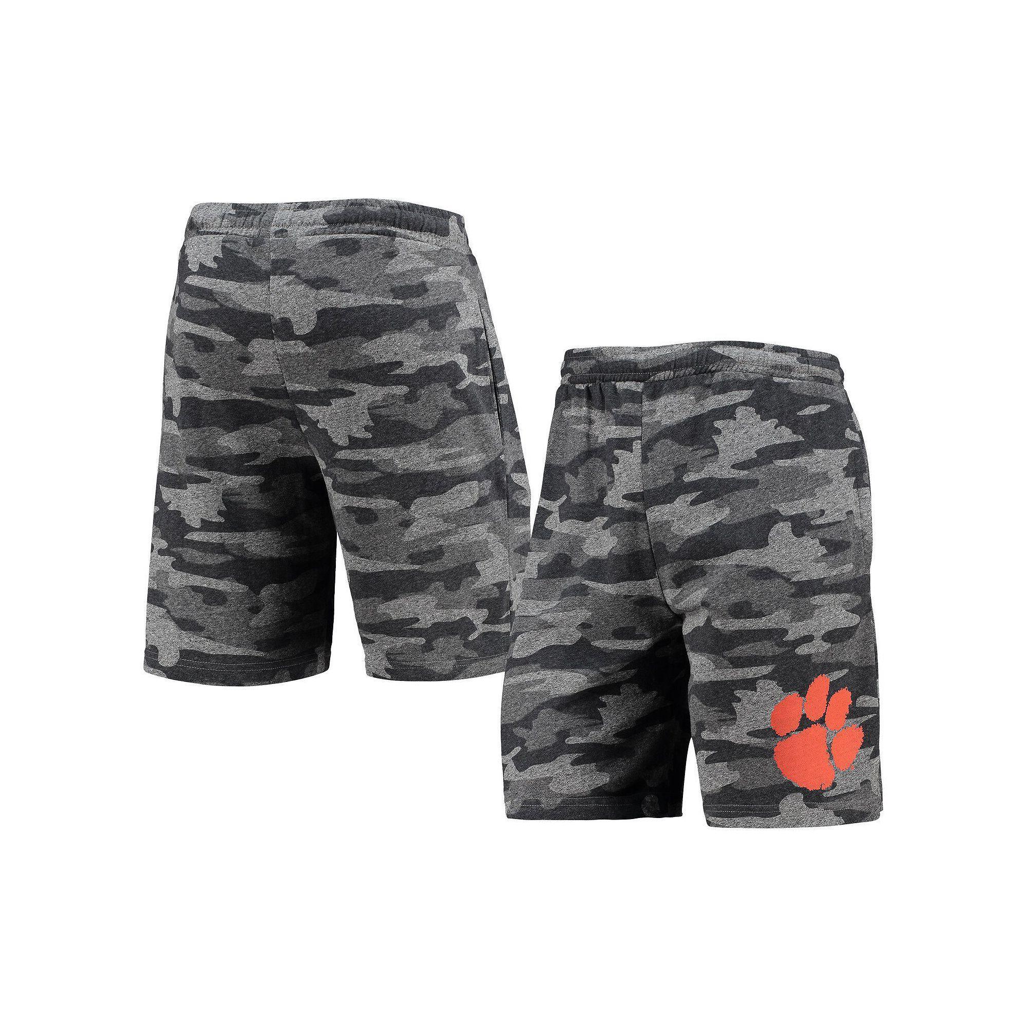 Men's Concepts Sport Charcoal/Gray Clemson Tigers Camo Backup Terry Jam Lounge Shorts,  Product Image