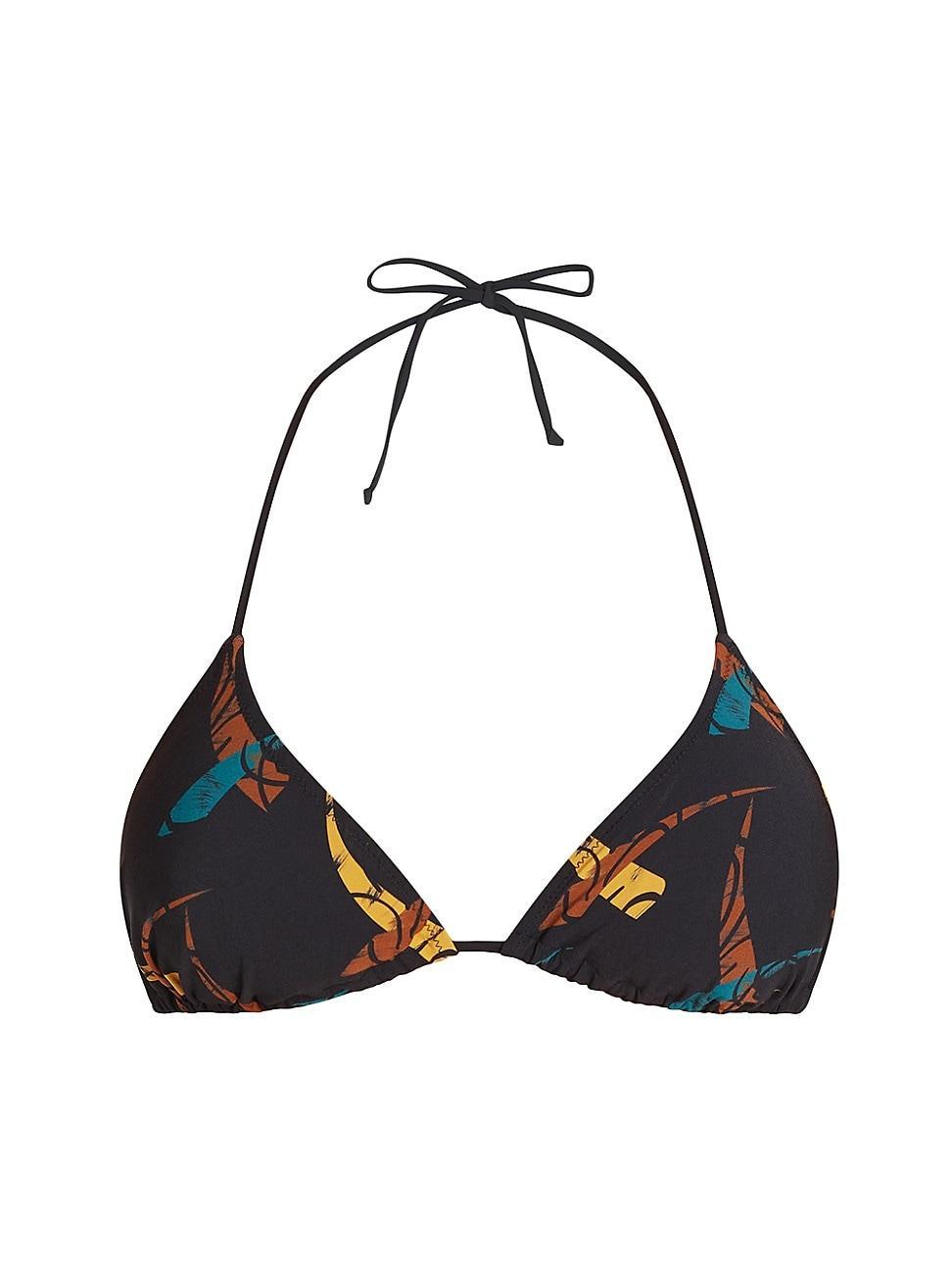 Womens Lisbon Printed Triangle Bikini Top Product Image