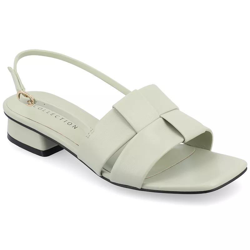 Journee Tabatha Women's Low Covered Block Heel Sandals,  Product Image