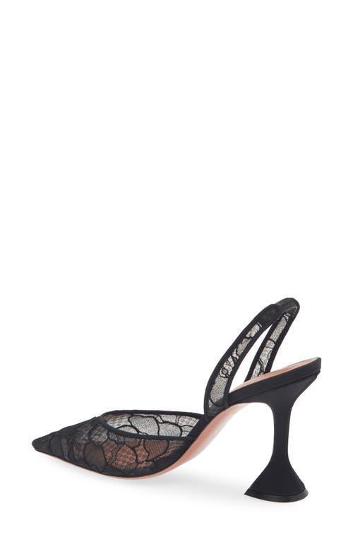 AMINA MUADDI Holli 95 Lace Slingback Pumps In Lace Black Product Image