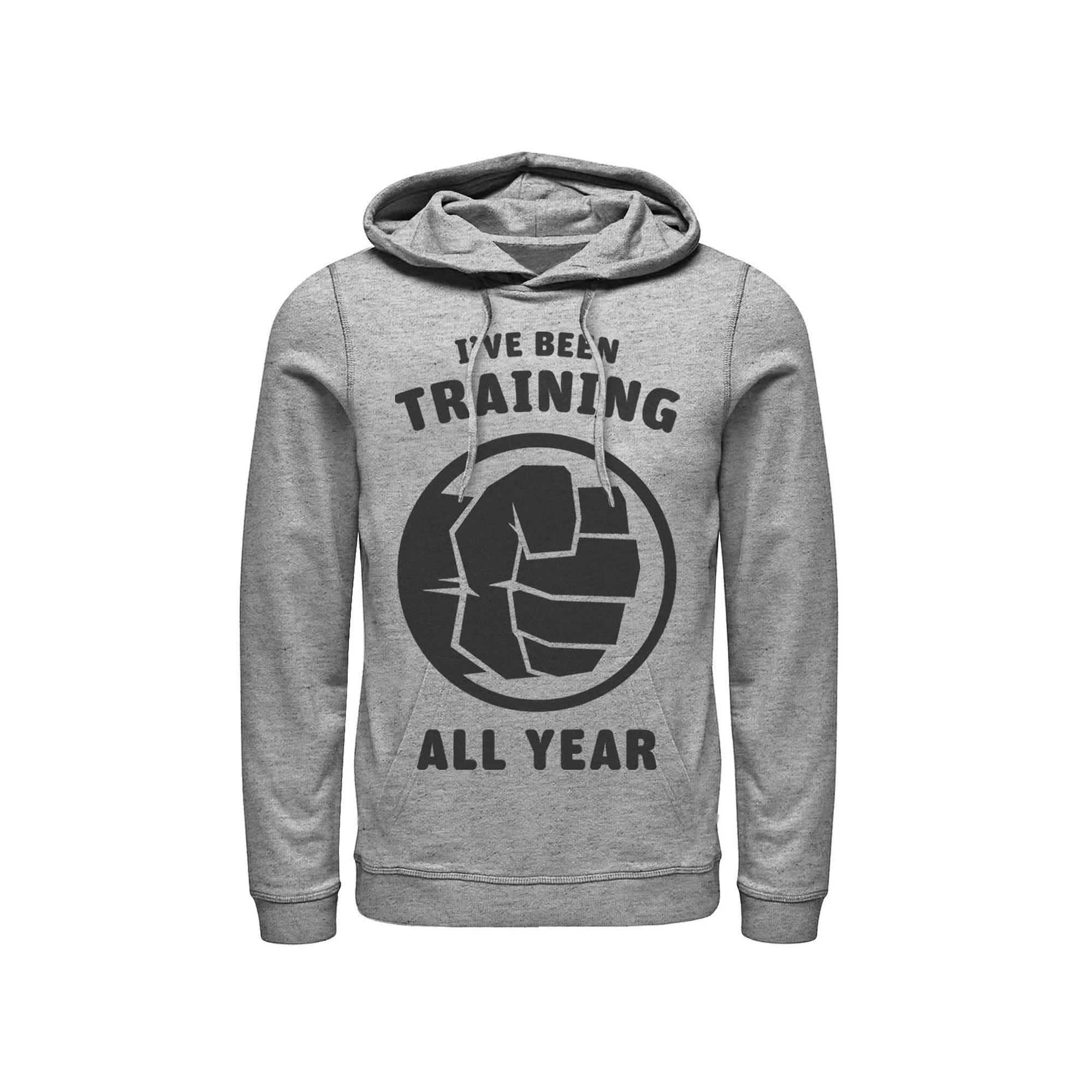 Men's Marvel Avengers Hulk I've Been Training All Year Logo Hoodie,  Product Image