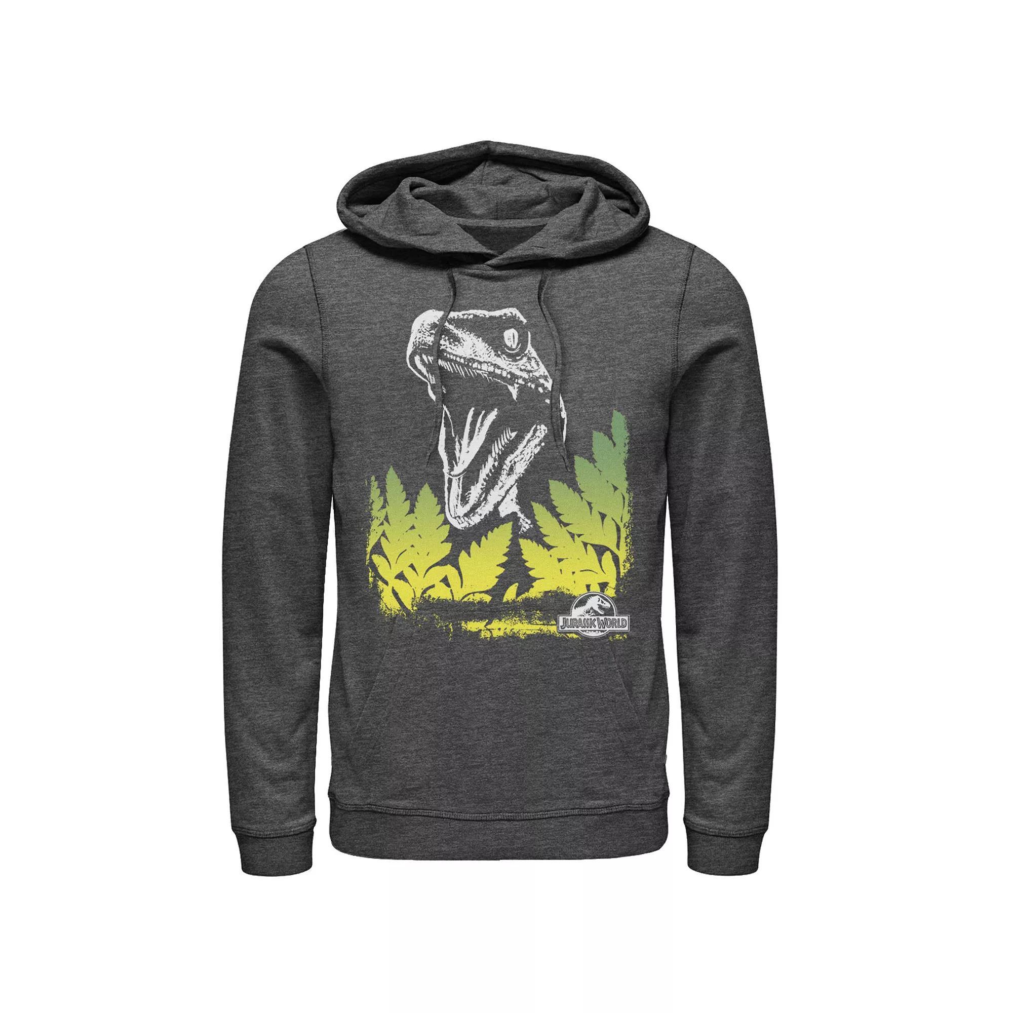 Men's Jurassic World Raptor Roaring Behind Bushes Graphic Pullover Hoodie,  Product Image