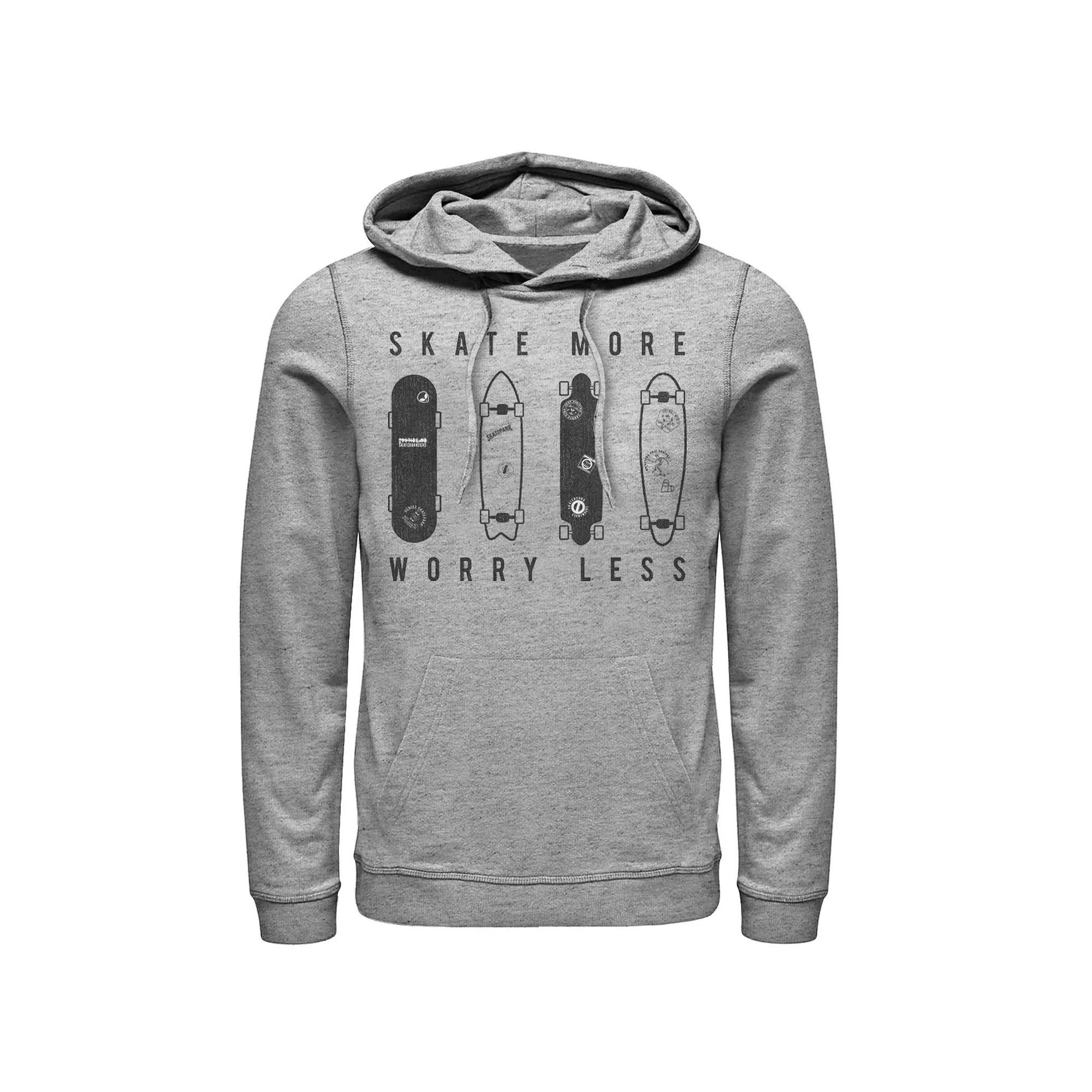 Men's Skate More Worry Less Skateboard Lineup Sketch Hoodie,  Product Image