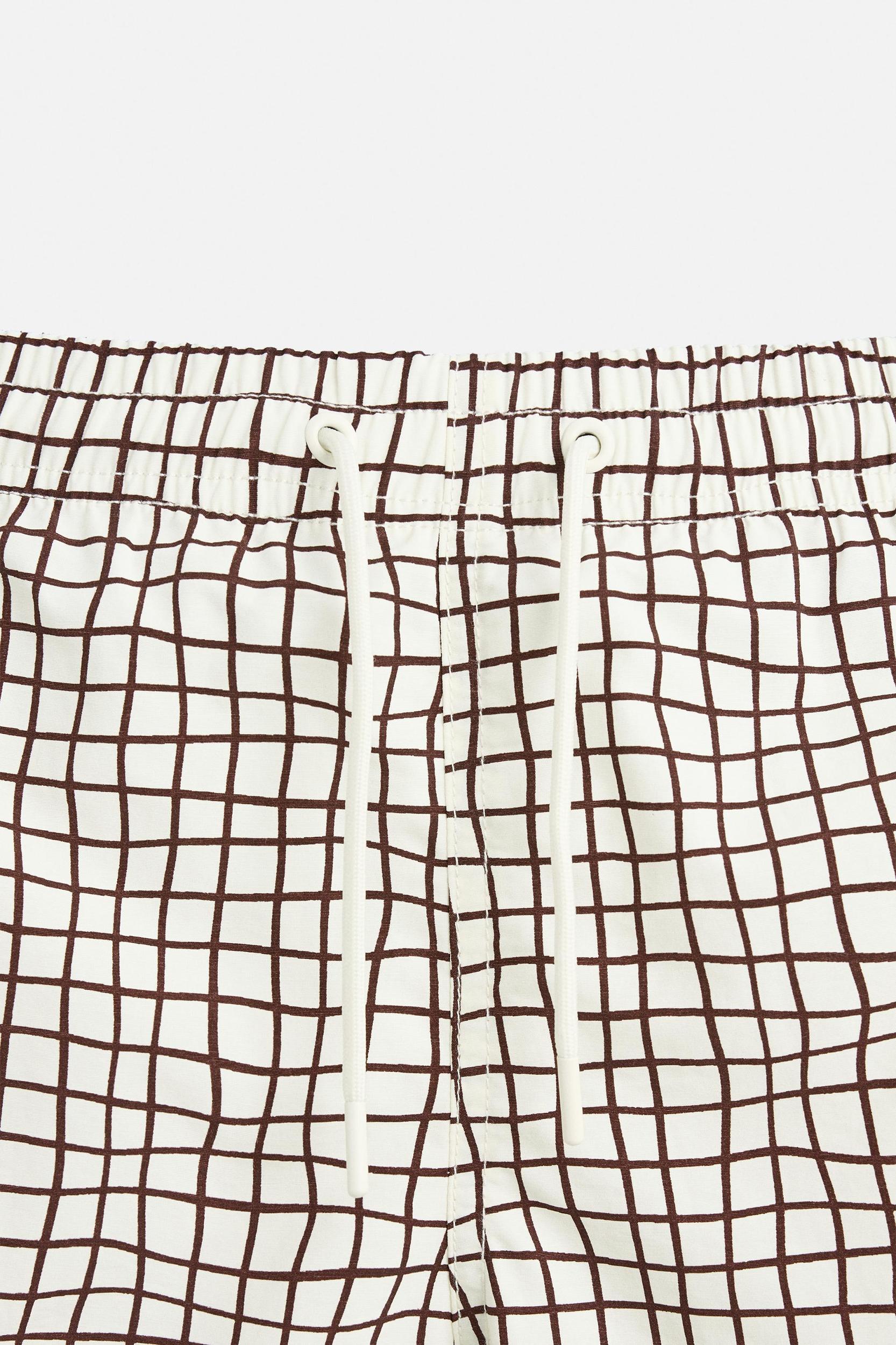 CHECKERED PRINT MID-LENGTH SWIMSUIT Product Image