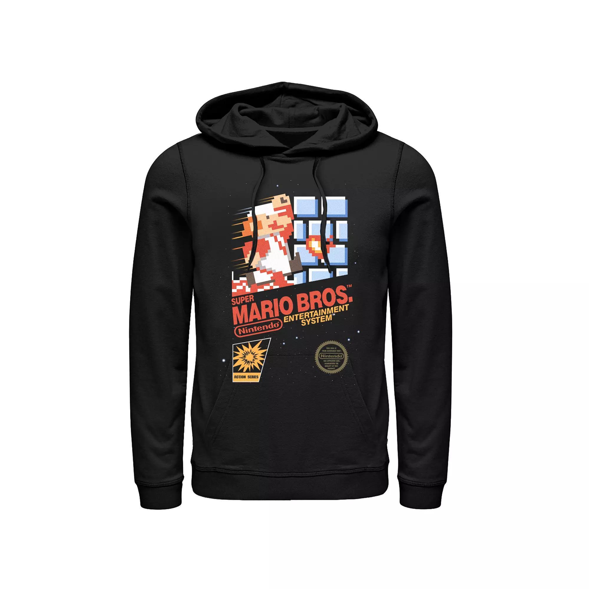 Men's Nintendo Super Mario Brothers Pullover Hoodie, Size: Large, Black Product Image