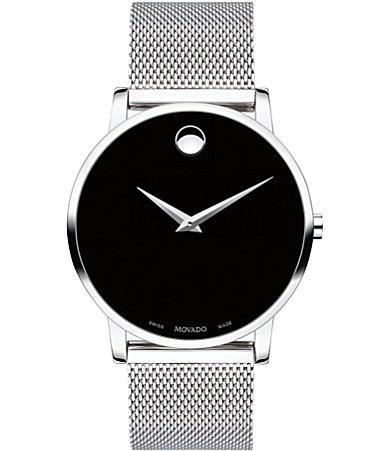 Movado Mens Stainless Steel Mesh Bracelet Watch - Silver Product Image