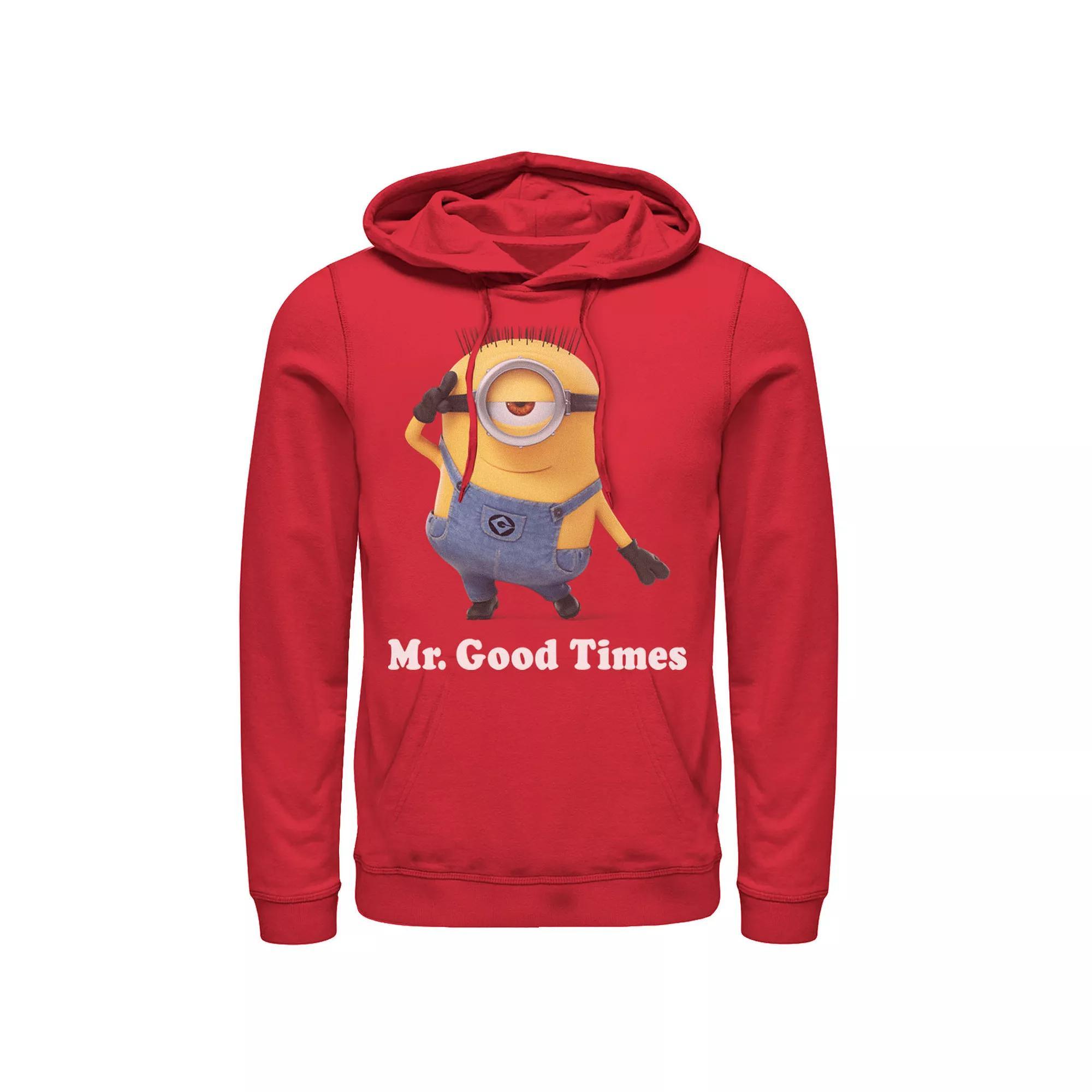 Men's Despicable Me Minions Mr. Good Times Pullover Hoodie, Size: Small, Red Product Image