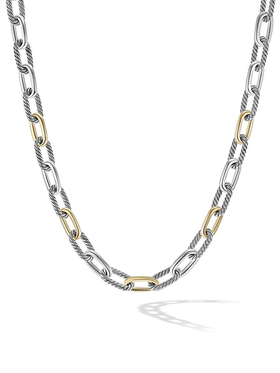 Womens Madison Chain Necklace in Sterling Silver with 18K Yellow Gold Product Image