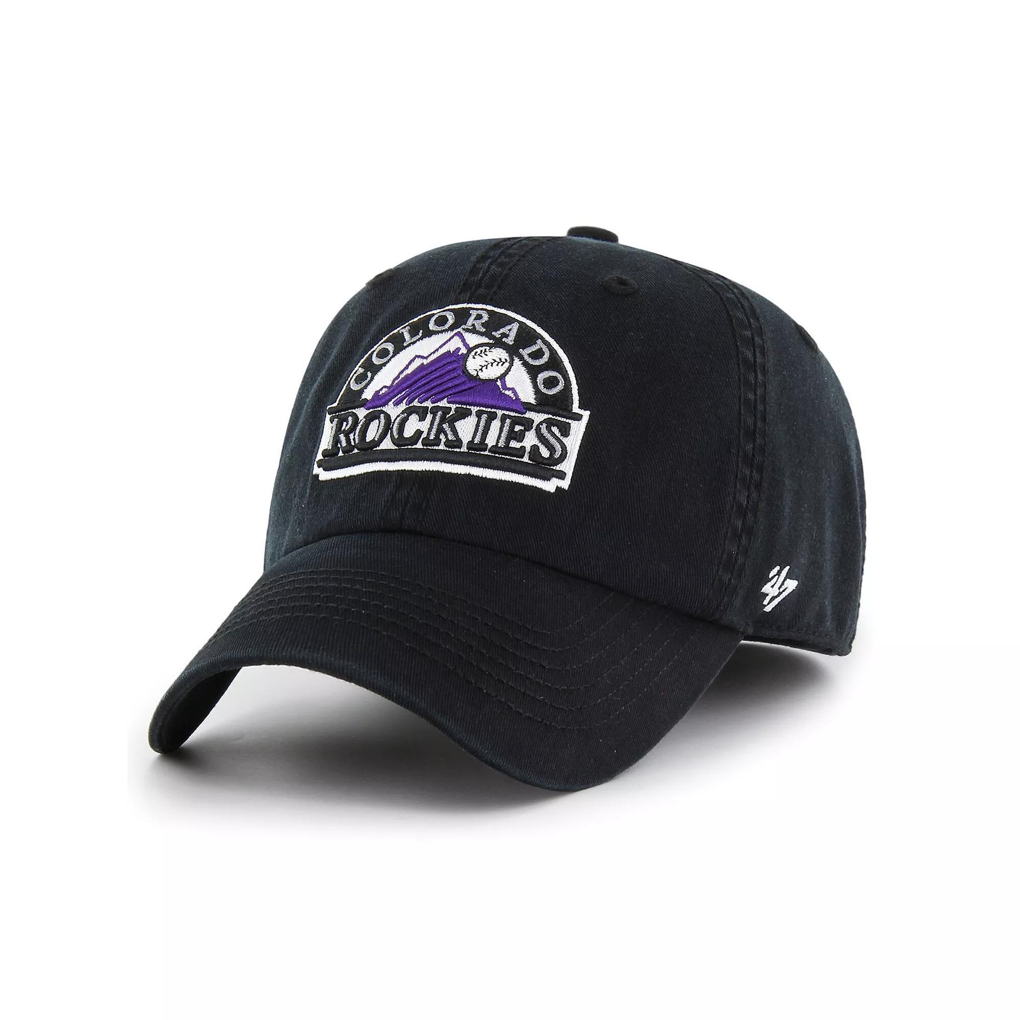 Men's '47 Black Colorado Rockies Cooperstown Collection Franchise Fitted Hat,  Product Image