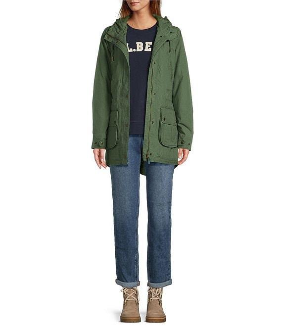 L.L.Bean East End Insulated Faux Fur Hood Drawcord Neck Long Sleeve Snap Front Patch Pocket Parka Product Image