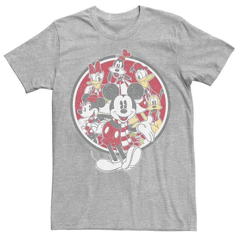 Disney's Mickey Mouse and Friends Cast Logo Men's Tee, Size: Large, Athletic Grey Product Image