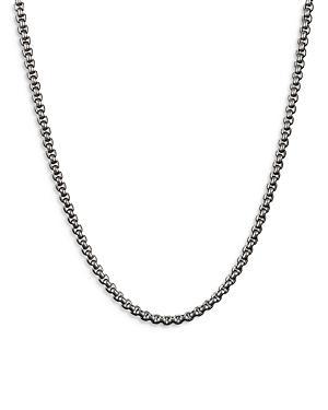 Mens Sterling Silver & Titanium Box Chain Necklace Product Image