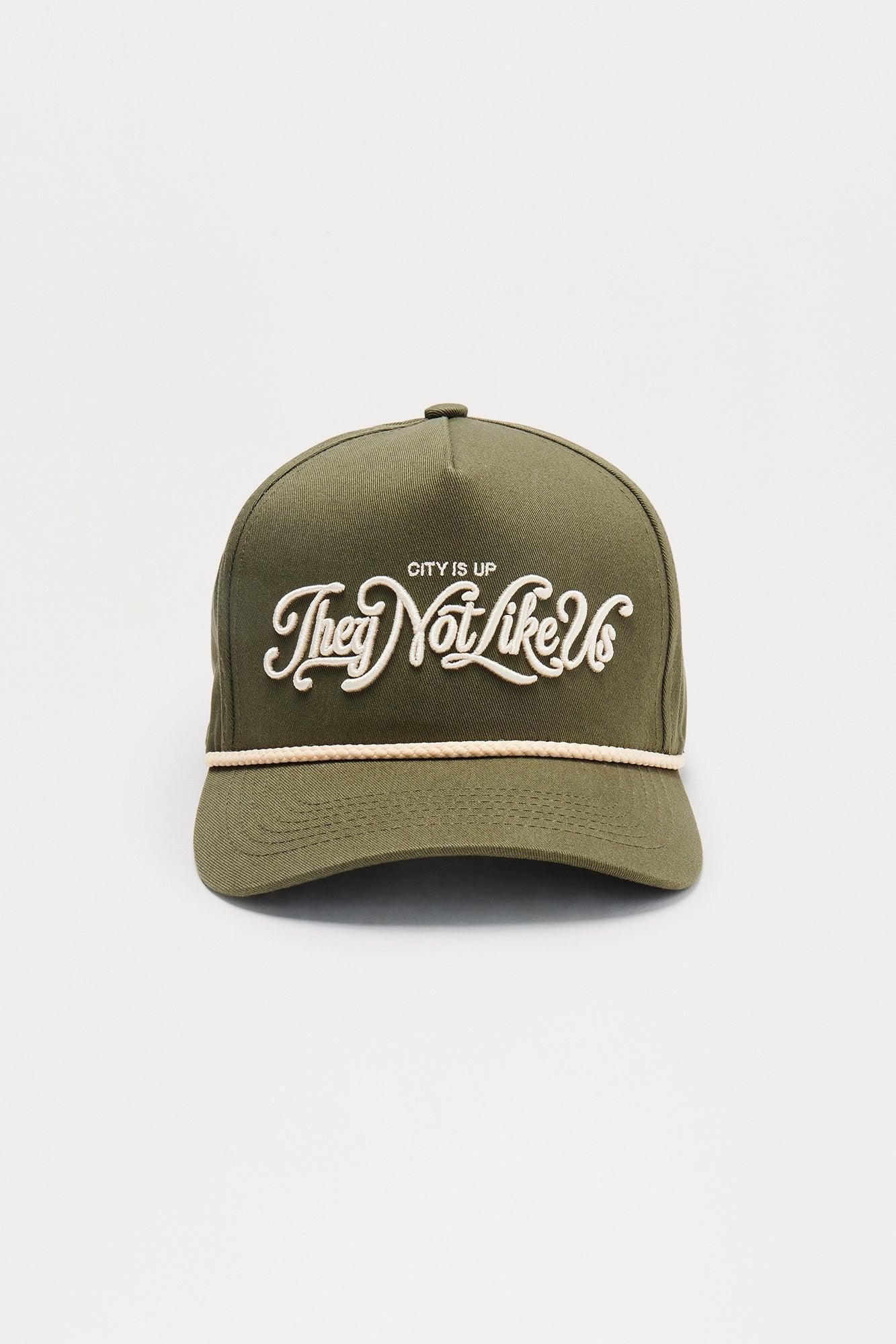 Not Like Us Structured Snapback Hat - Olive Product Image