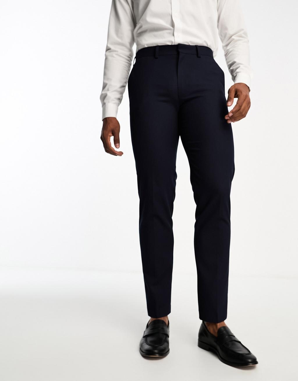 ASOS DESIGN slim suit vest in navy Product Image