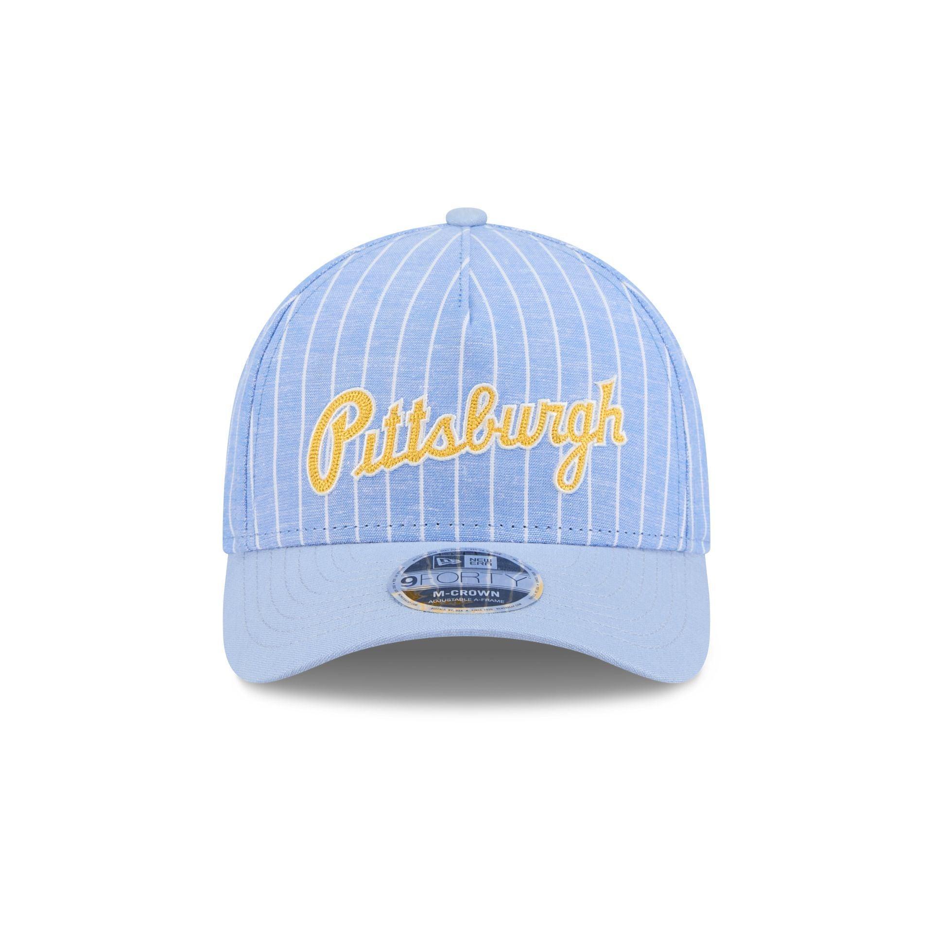 Pittsburgh Pirates Pinstripe Linen 9FORTY M-Crown A-Frame Snapback Hat Male Product Image