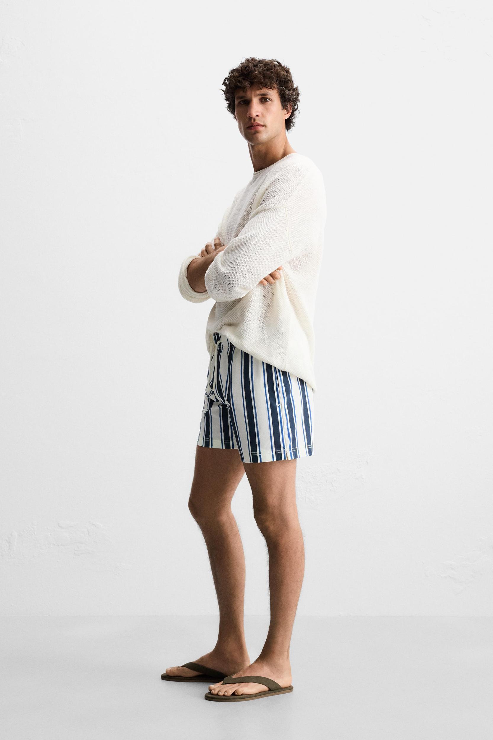 STRIPED MID-LENGTH SWIMSUIT Product Image