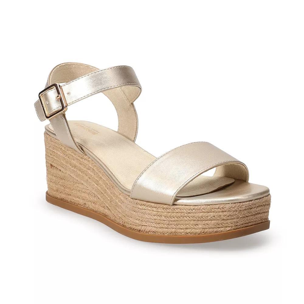 Sonoma Goods For Life® Wedge Women's Sandals, Size: 10, Gold Product Image