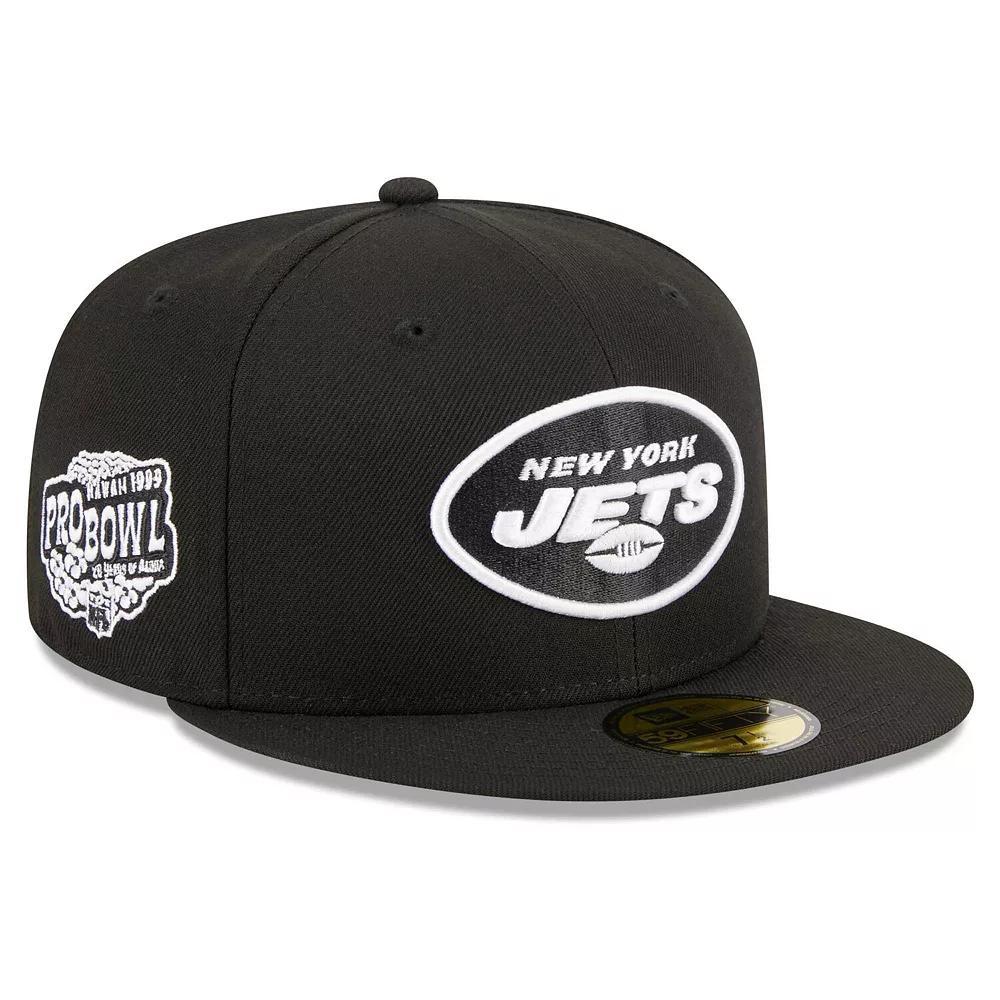 Men's New Era Black New York Jets Main Patch 59FIFTY Fitted Hat,  Product Image