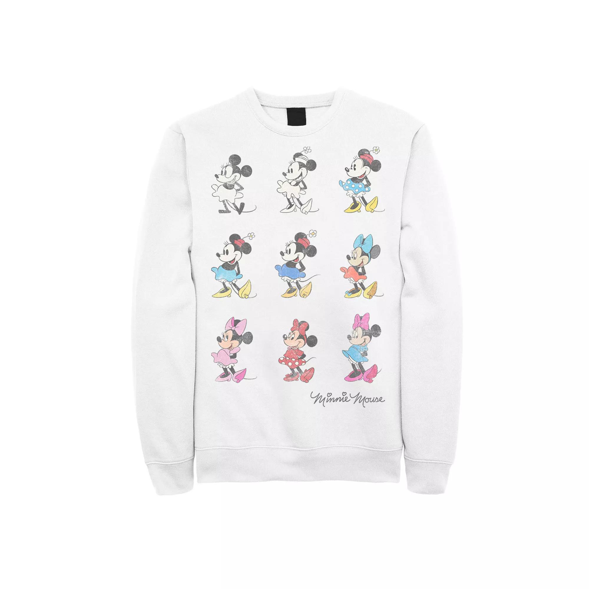 Disney's Mickey & Friends Minnie Mouse Through The Years Men's Sweatshirt, Size: Small, White Product Image