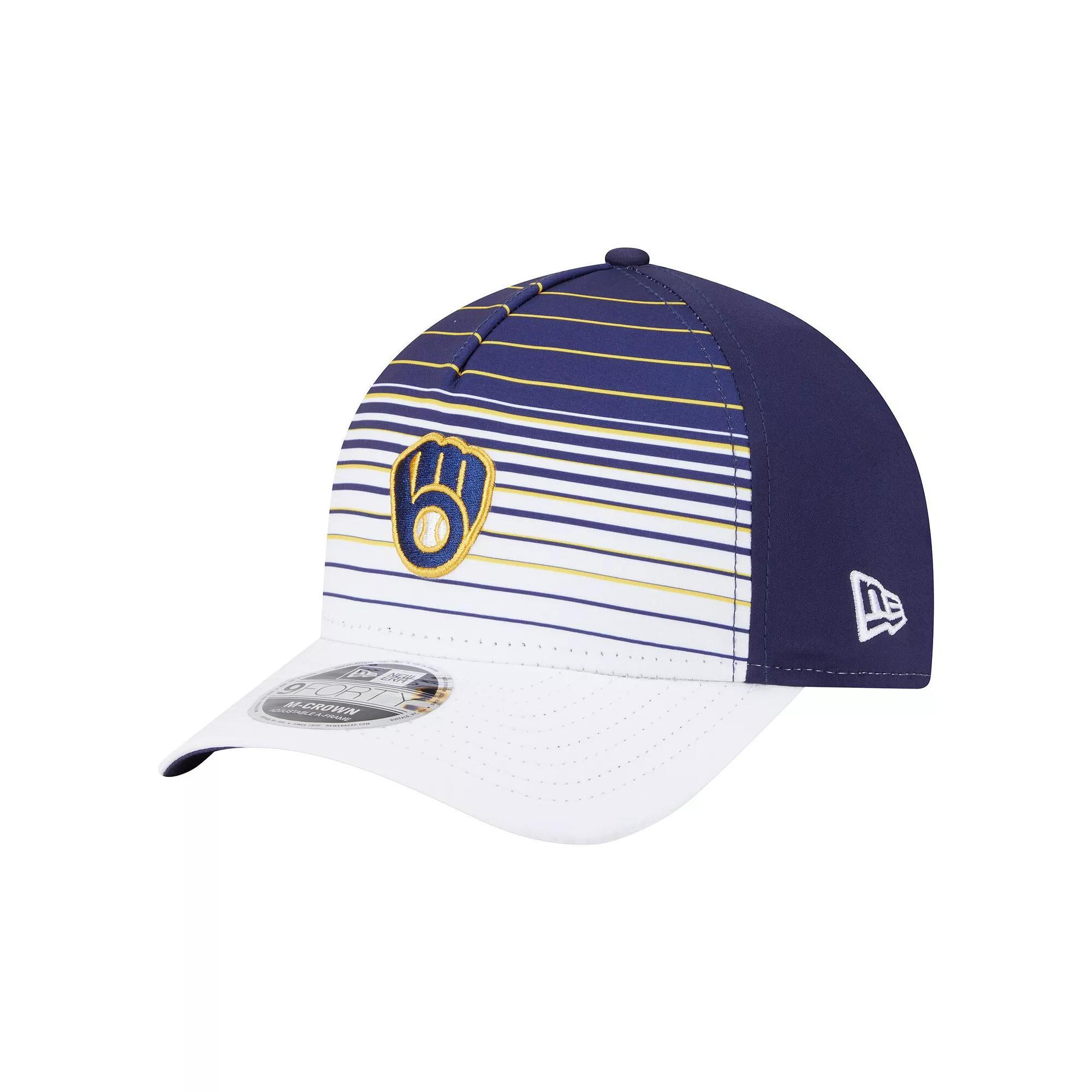 Mens New Era Milwaukee Brewers Gradient 9FORTY M-Crown Adjustable Hat, Blue Product Image