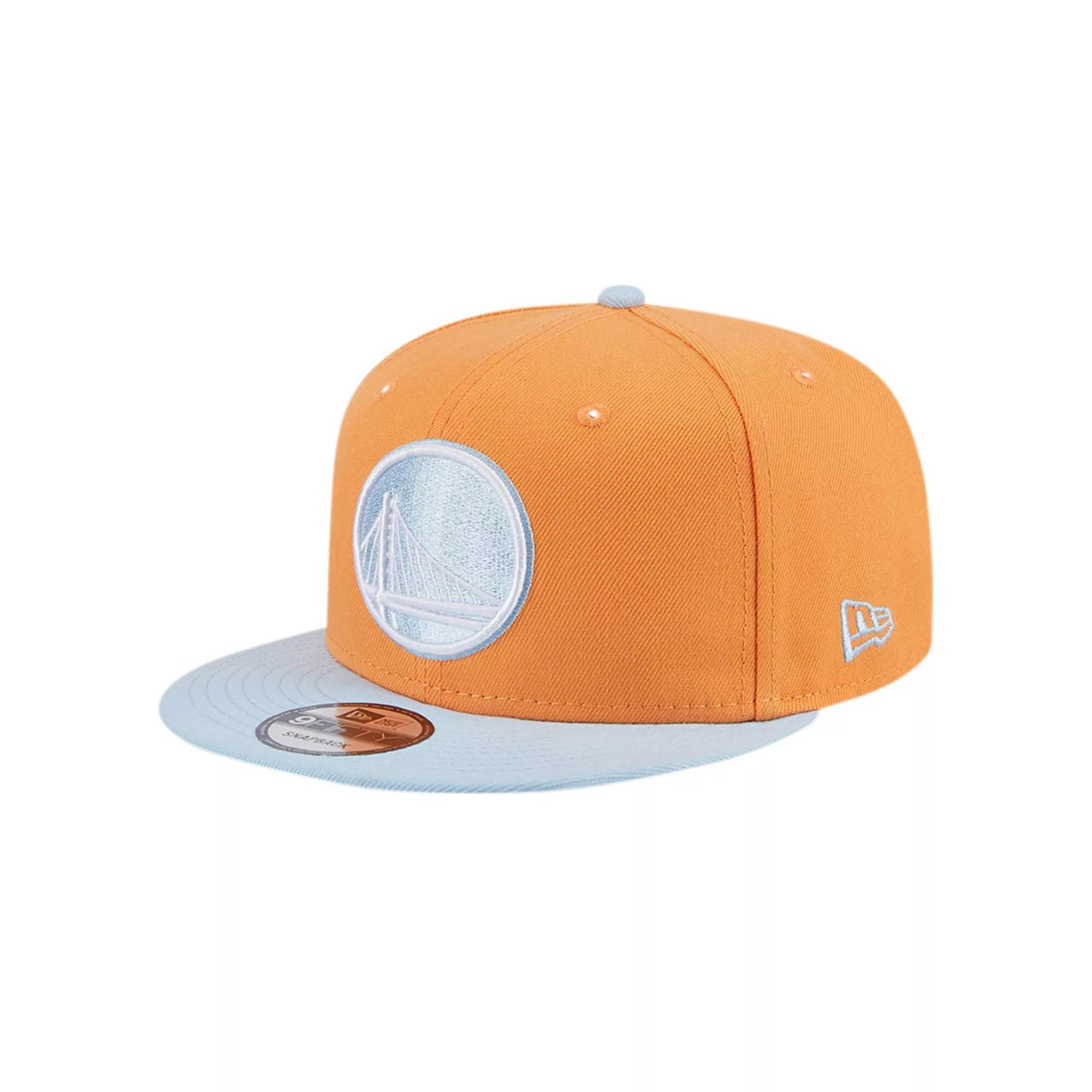 Men's New Era Orange/Light Blue Golden State Warriors 2-Tone Color Pack 9FIFTY Snapback Hat Product Image