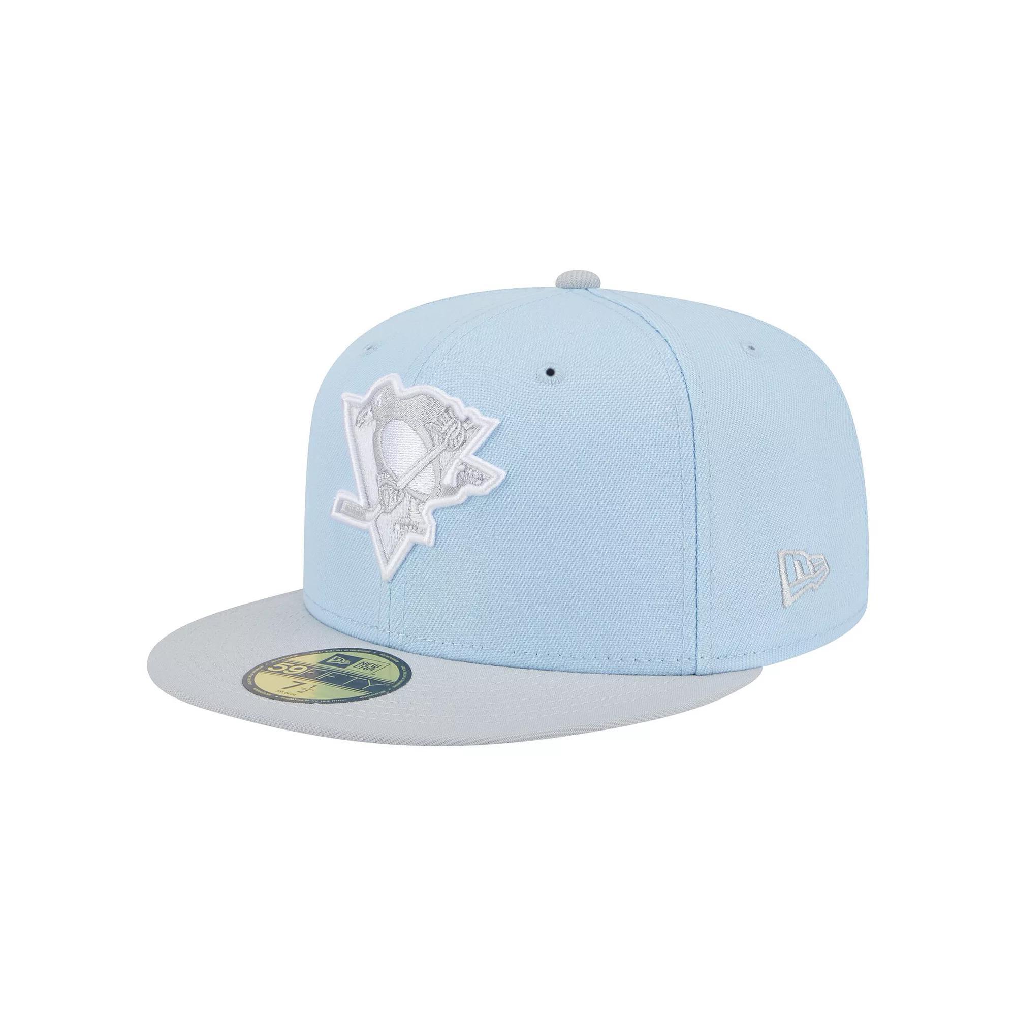 Men's New Era Light Blue/Gray Pittsburgh Penguins Color Pack Two-Tone 59FIFTY Fitted Hat,  Product Image