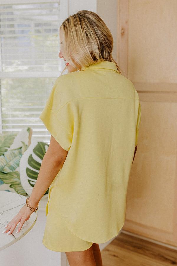 Carefree Charm Button Down Romper In Yellow Product Image