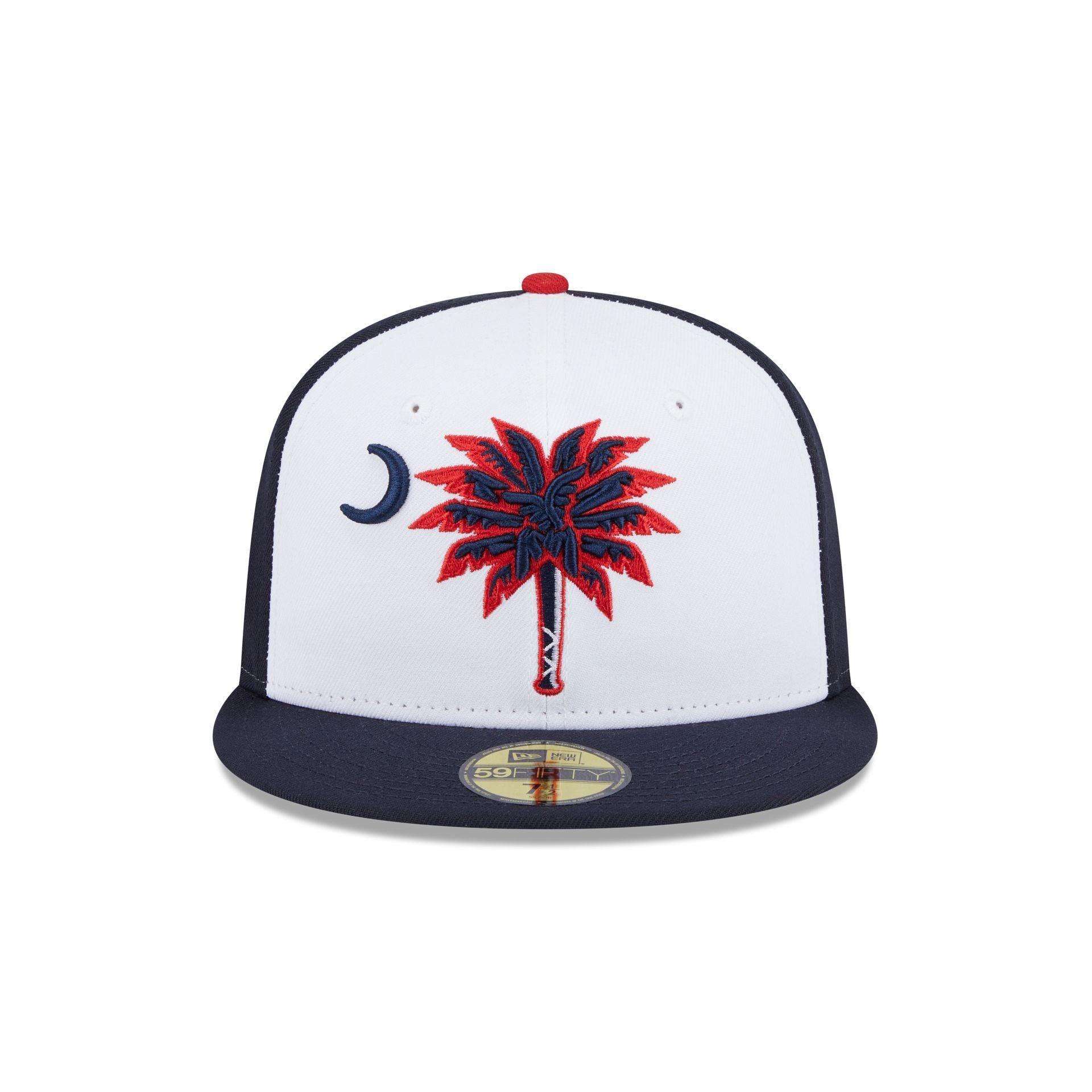 Myrtle Beach Pelicans Theme Night Navy Sidepatch59FIFTY Fitted Hat Male Product Image