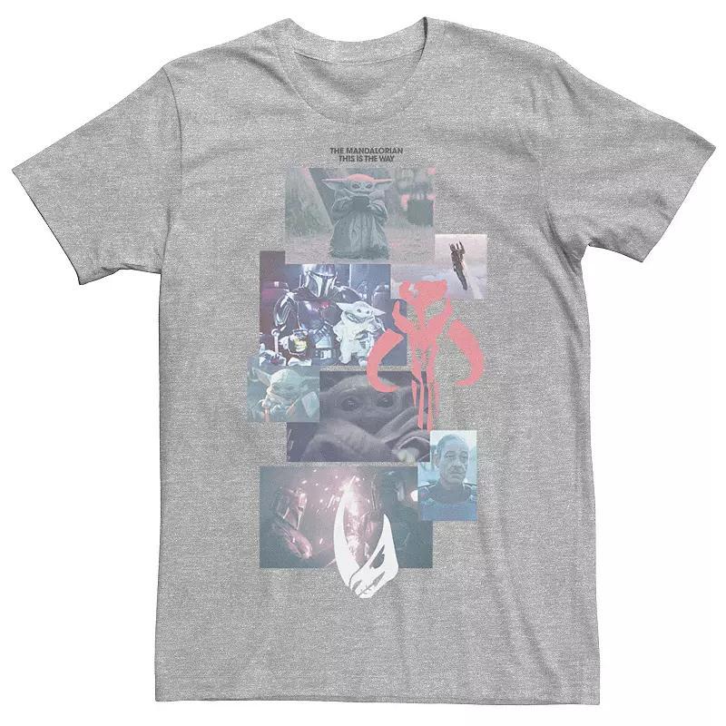 Men's Star Wars: The Mandalorian Portrait Stack Tee, Size: Small, Athletic Grey Product Image