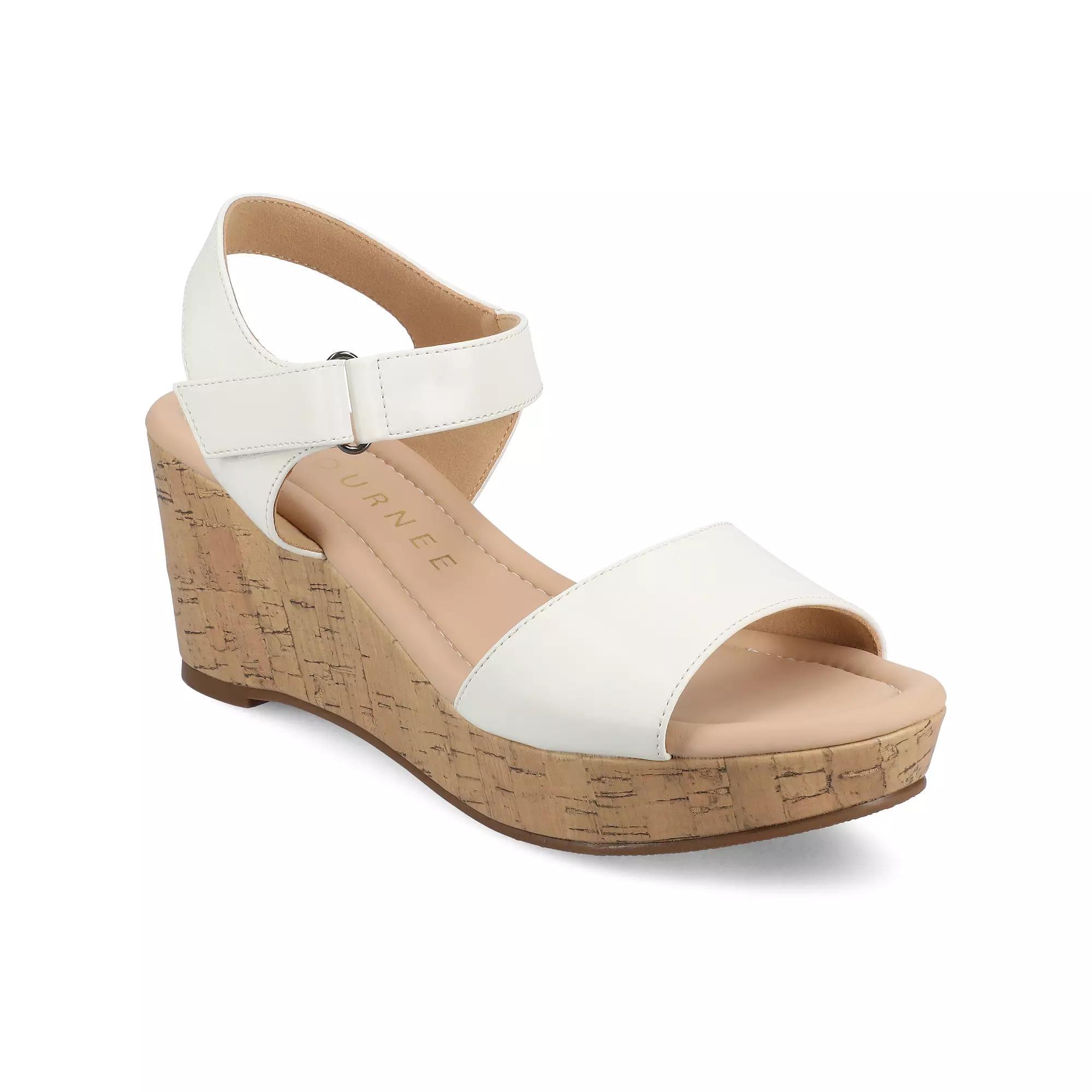 Journee Ranae Ankle Strap Platform Cork Women's Wedge Sandals,  Product Image