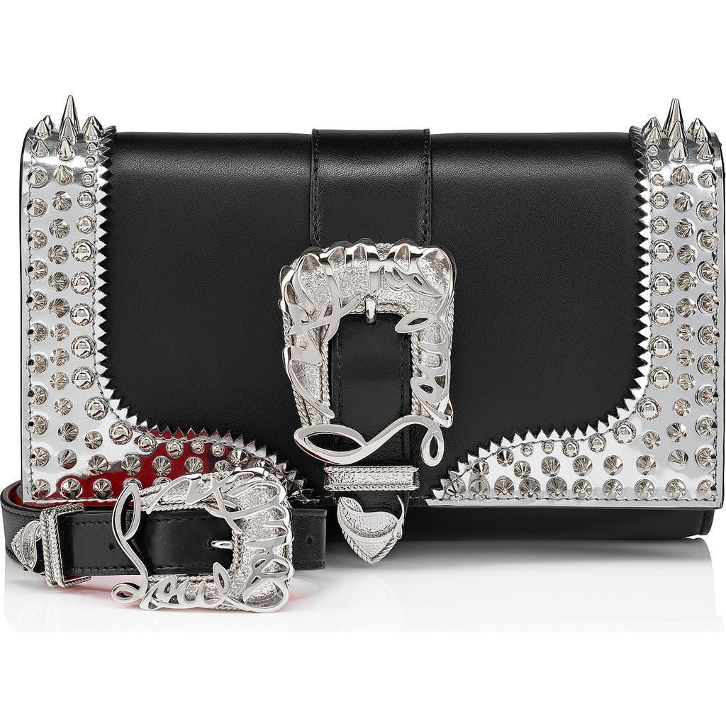 CHRISTIAN LOUBOUTIN Paloma Giddy Spike Leather Crossbody Bag In Bk65 Black/silver Product Image