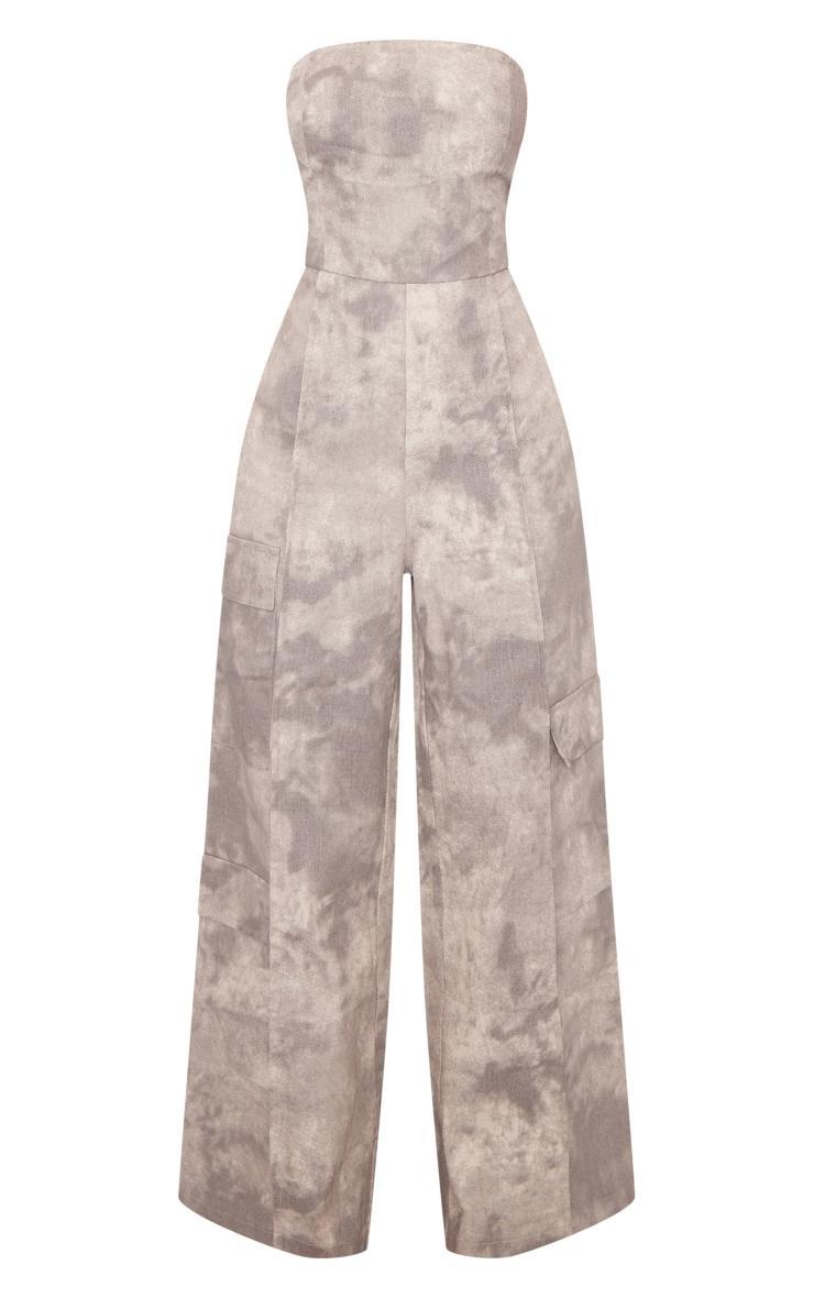 Petite Grey Washed Cargo Jumpsuit Product Image