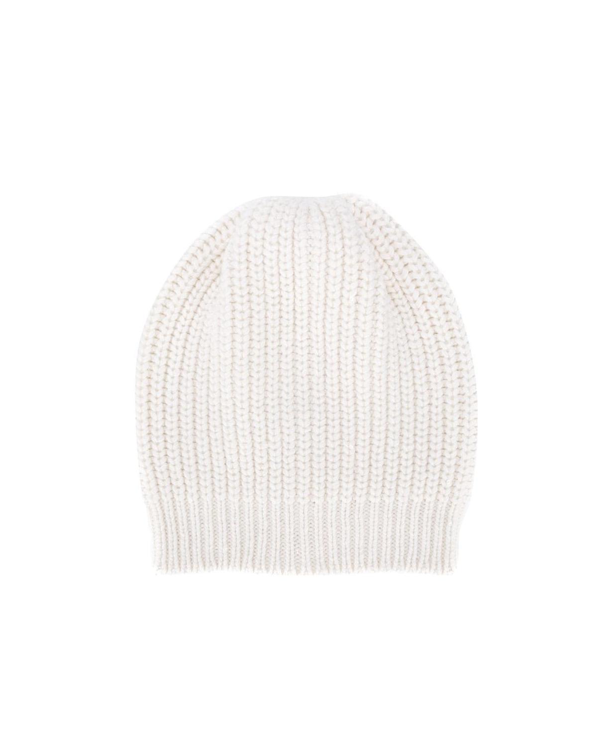 BRUNELLO CUCINELLI Plain Cable-knit Beanie In White Product Image