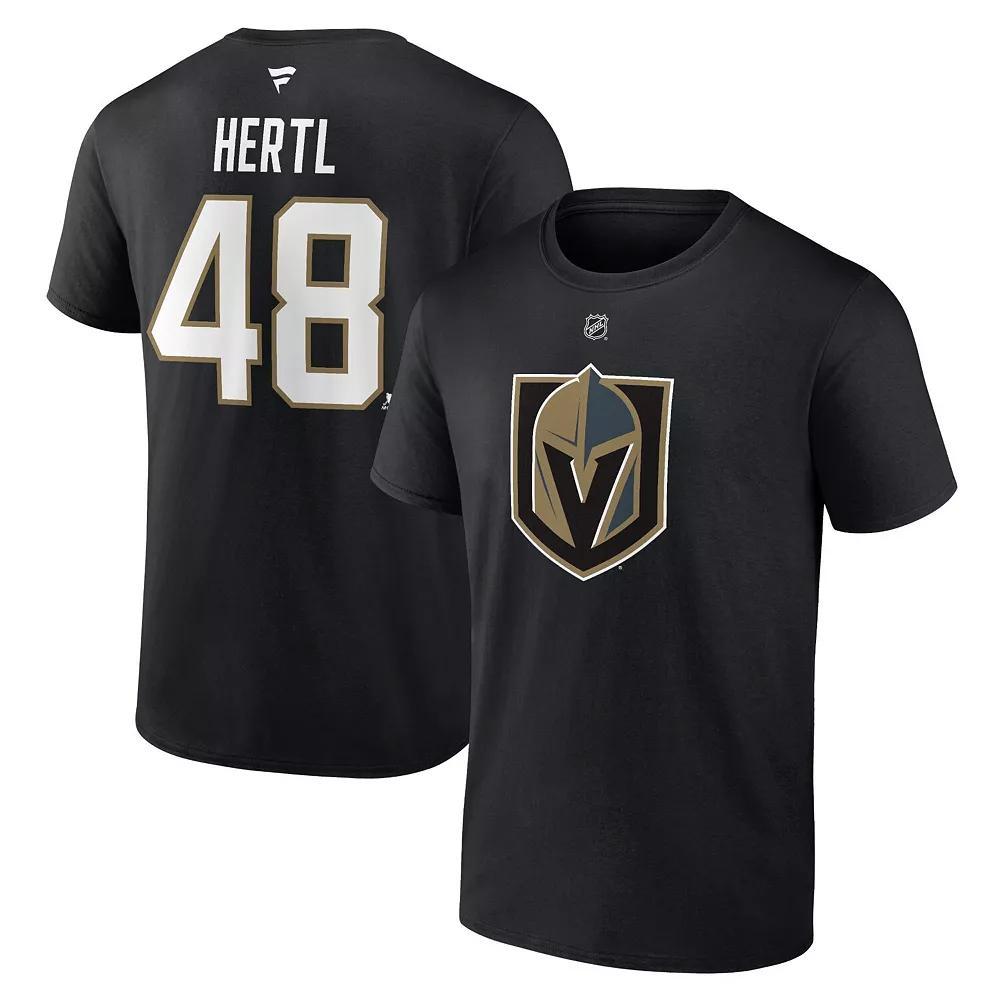Men's Fanatics Branded Tomas Hertl Black Vegas Golden Knights Authentic Stack Name & Number T-Shirt, Size: 2XL, Lvk Black Product Image