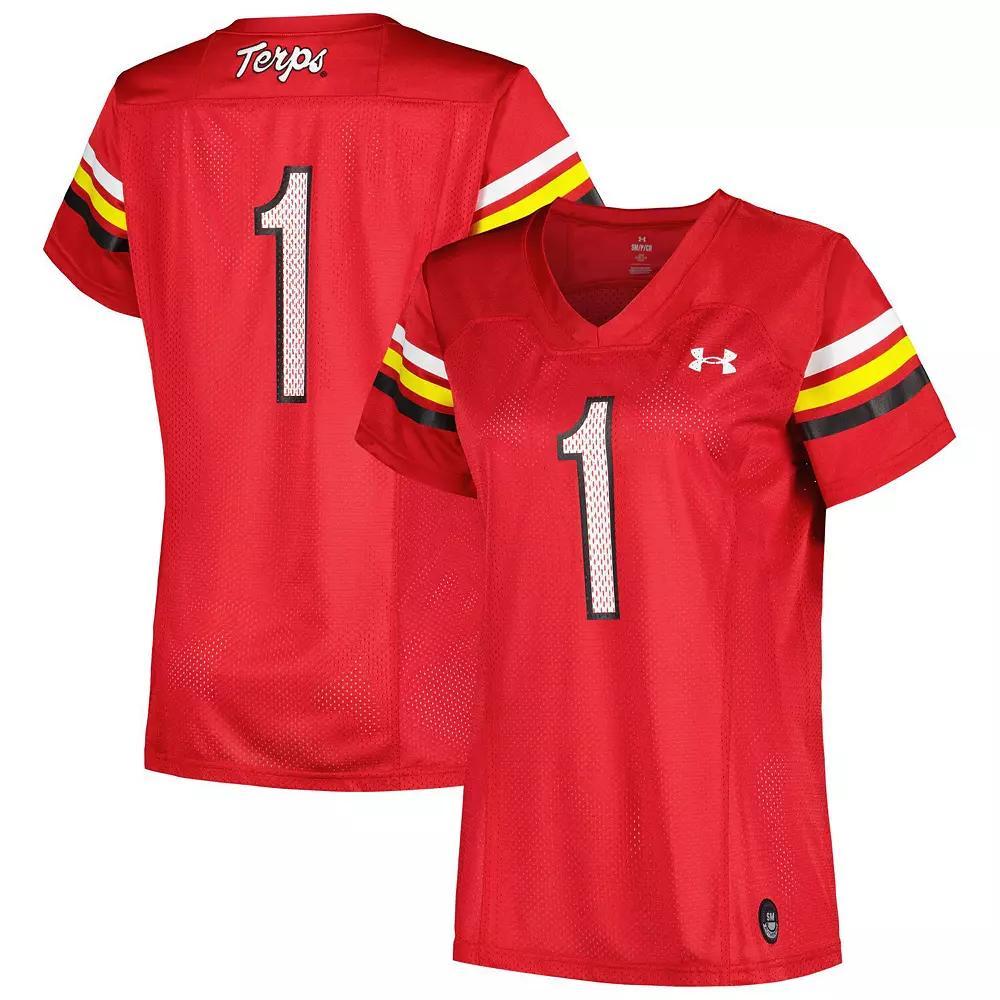 Women's Under Armour #1 Red Maryland Terrapins Replica Football Jersey, Size: XL Product Image