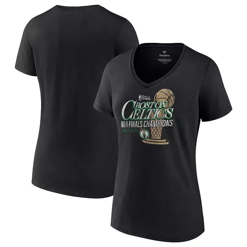 Womens Fanatics Boston Celtics 2024 NBA Finals Champions Fast Break Finish Trophy V-Neck T-Shirt Product Image