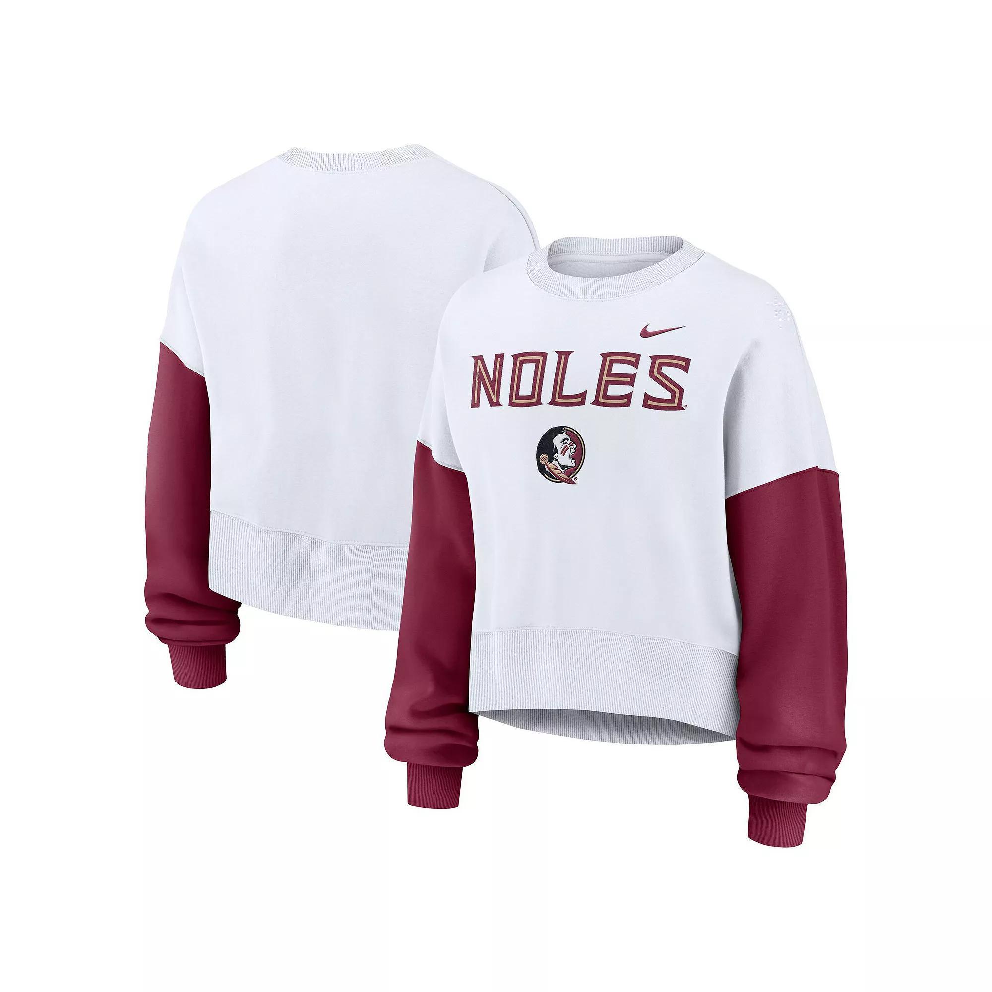 Women's Nike White Florida State Seminoles Color-Block Over Product Image