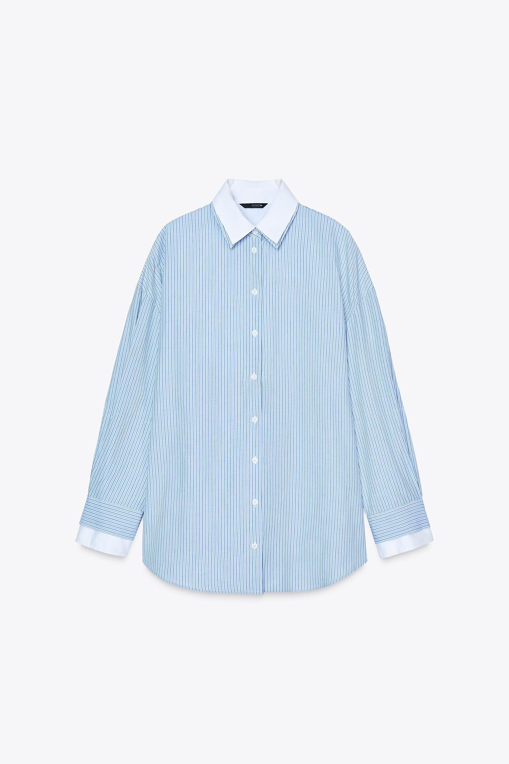 COMBINATION STRIPED POPLIN SHIRT Product Image