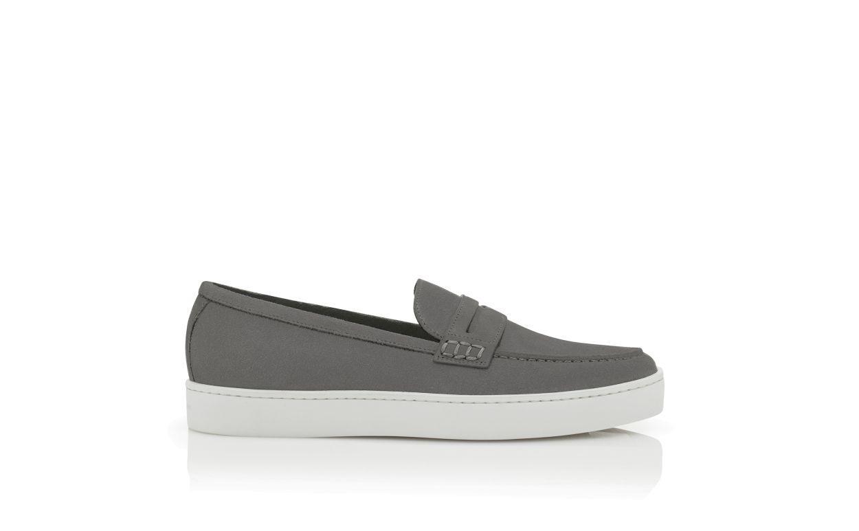 ELLIS Grey Suede Slip On Loafers Product Image